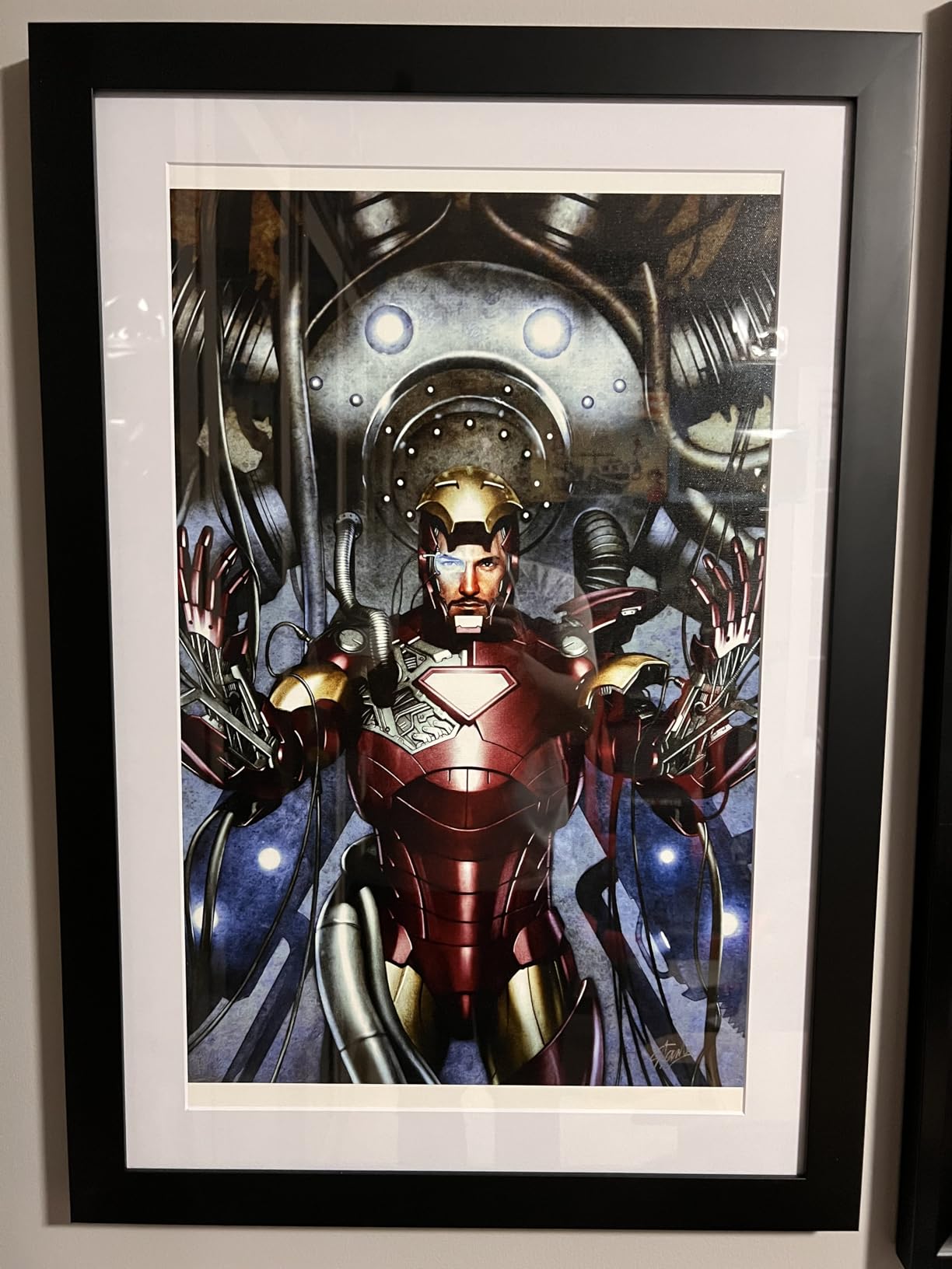 Frame Amo 36x48 Oversized Black Poster Frame, 30x40 and 24x36 Mats, Wood customer photo 1