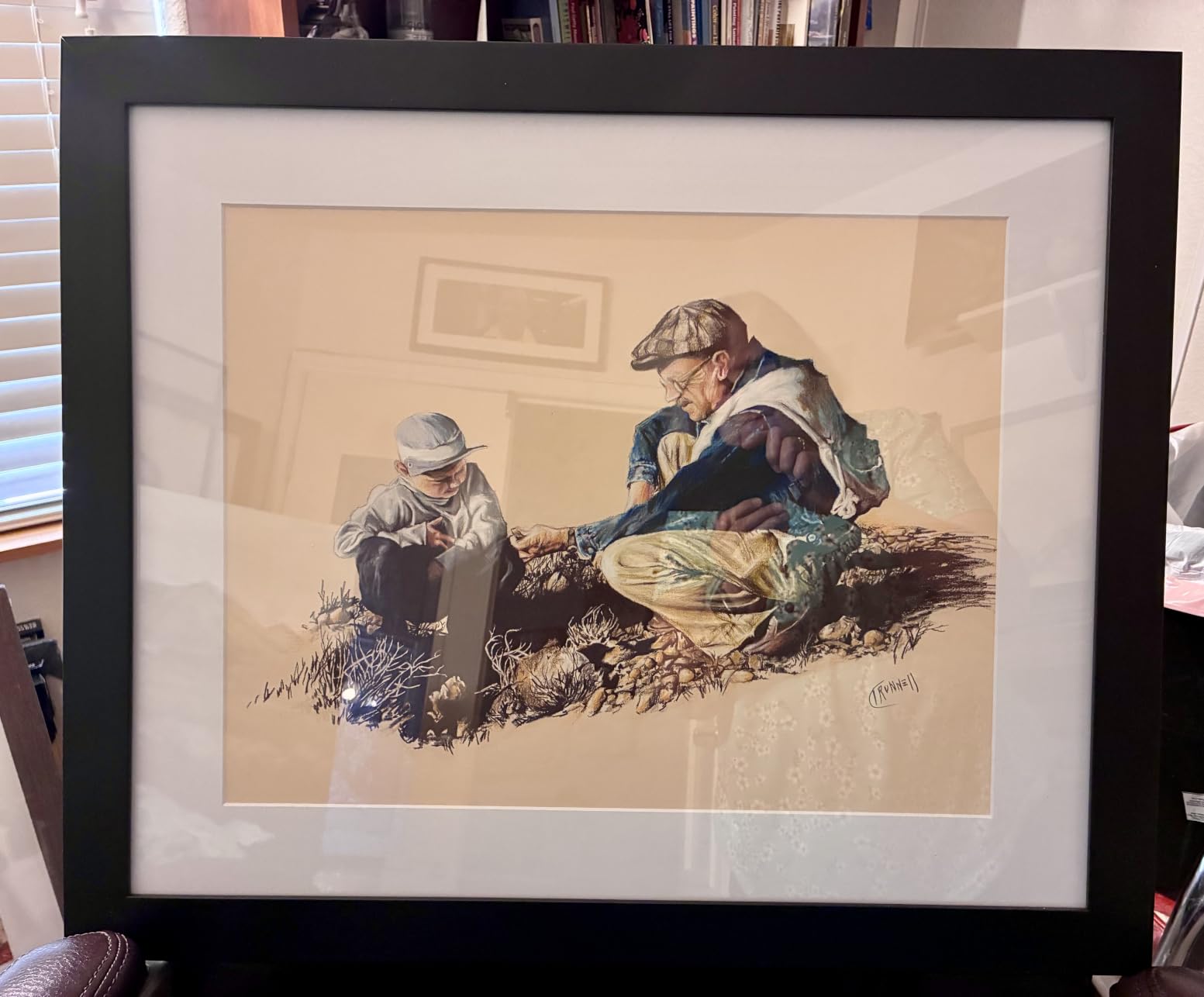 Frame Amo 36x48 Oversized Black Poster Frame, 30x40 and 24x36 Mats, Wood customer photo 2