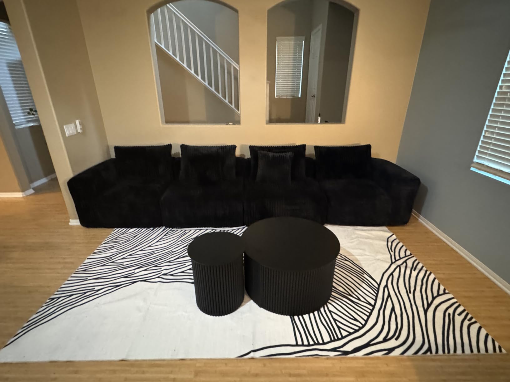 Fluted Round Nesting Coffee Table Set of 2 Circle Center Tables Living Room customer photo 1