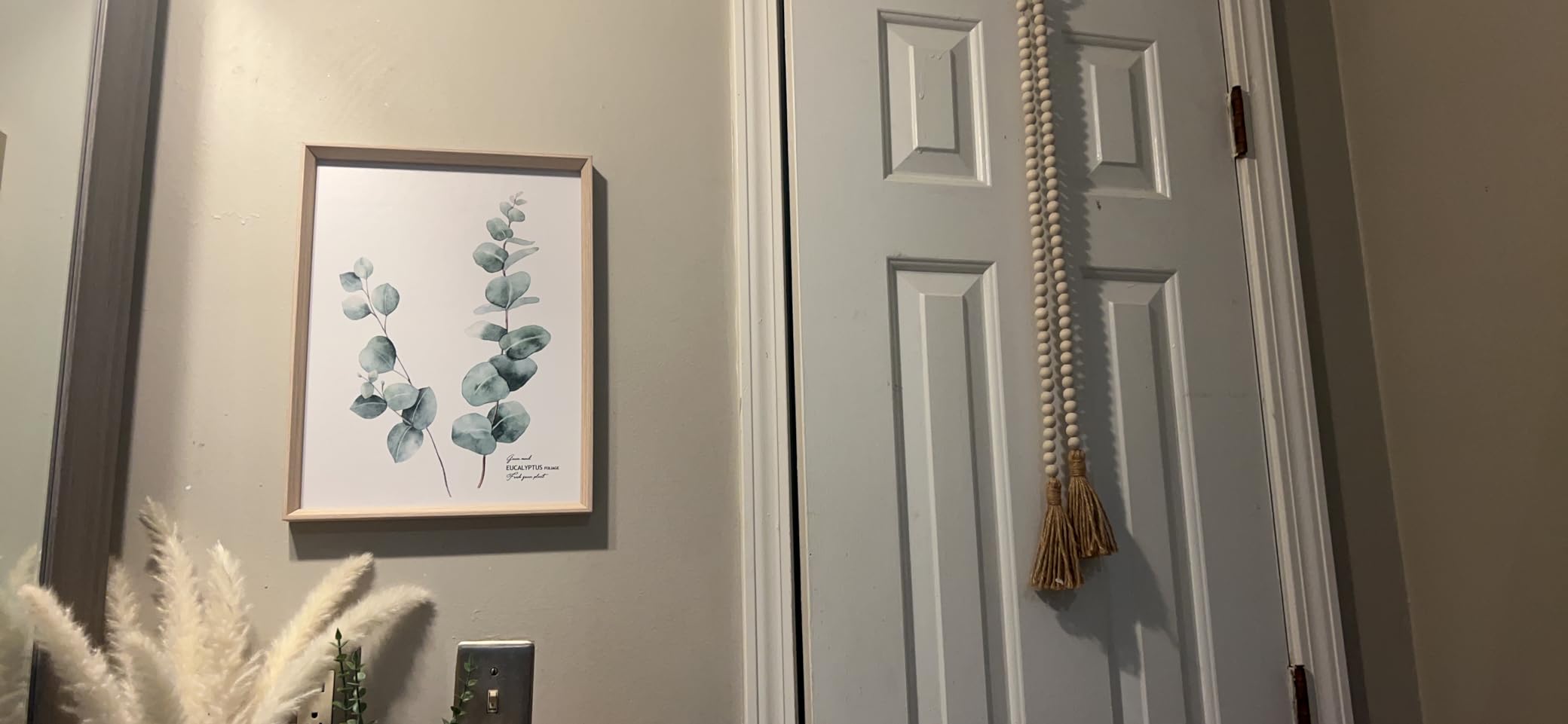 HesenDot Abstract Botanical Wall Art Set of 3, 30x40CM Neutral Plant Framed Canvas Prints, Beige Green Boho Aesthetic Wall Decor for Living Room Bedroom Bathroom Office Home customer photo 1