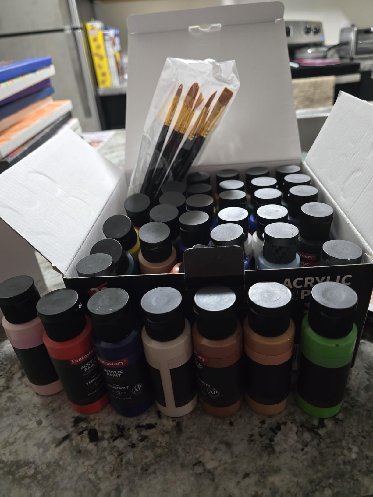 Fantastory 60ml 36 Colors Acrylic Paint Set with 12 Brushes customer photo 1