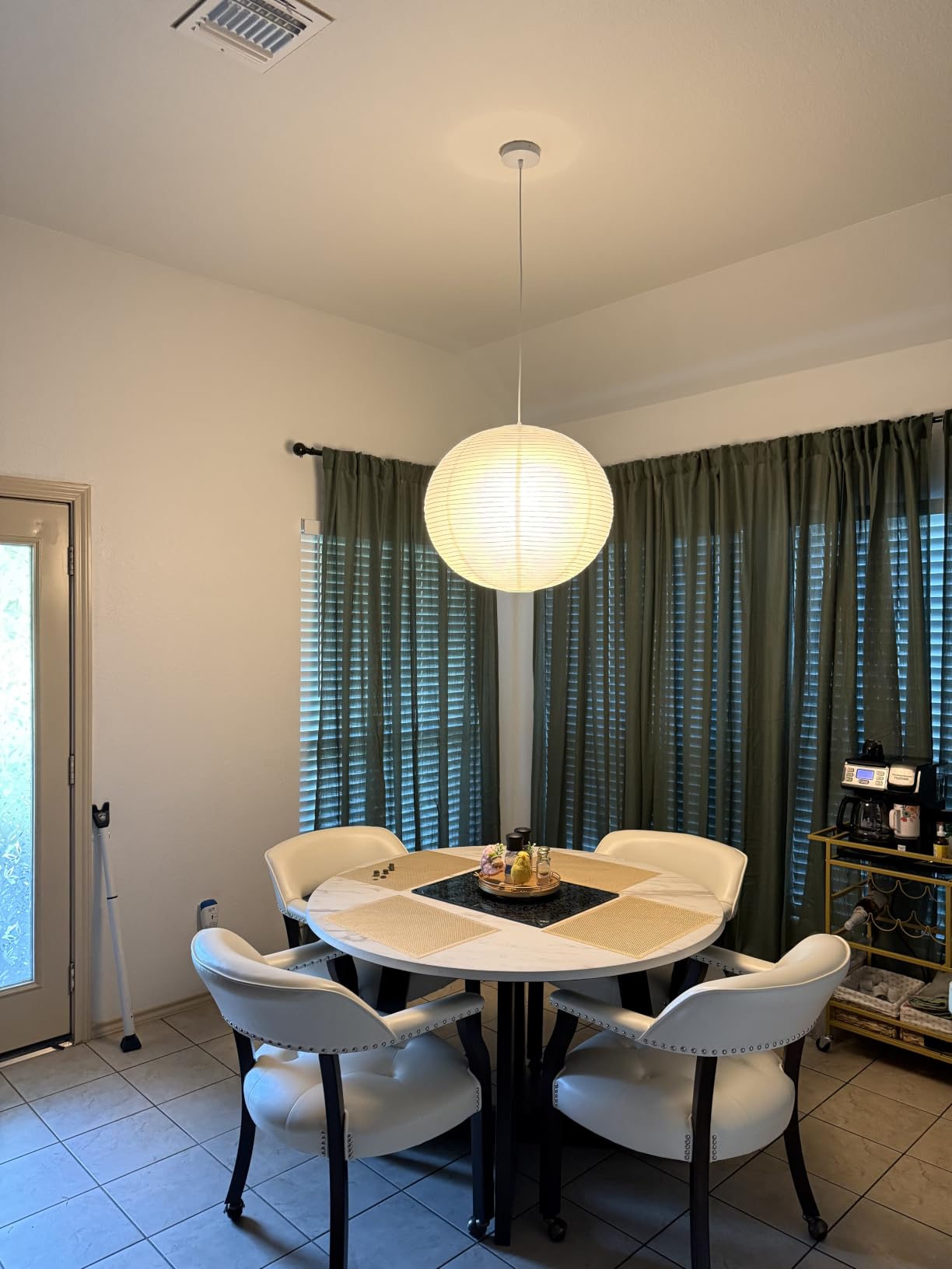 Large Paper Pendant Light with Cord and Canopy, 20in Off-White customer photo 2