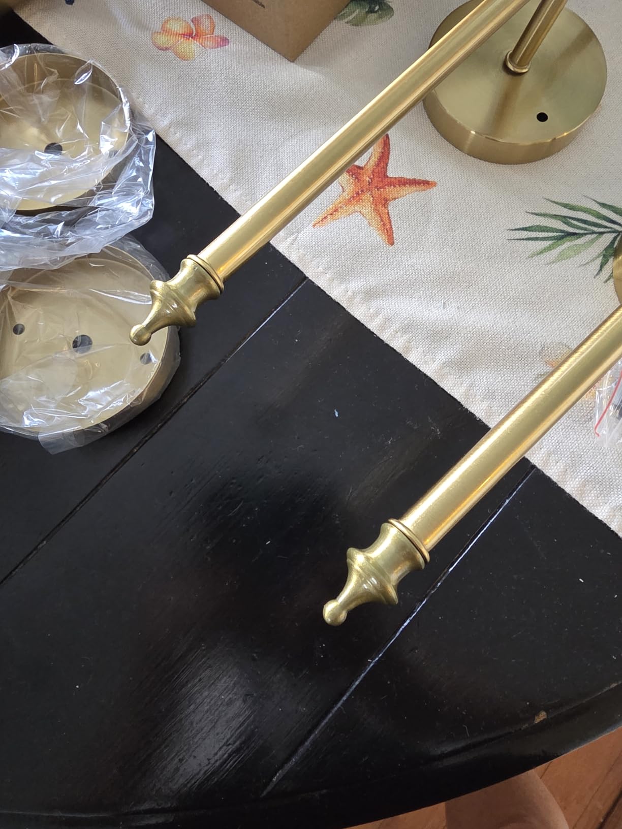 Brightown Battery Operated Wall Sconces Set of Two,Gold Sconces Wall Decor customer photo 2