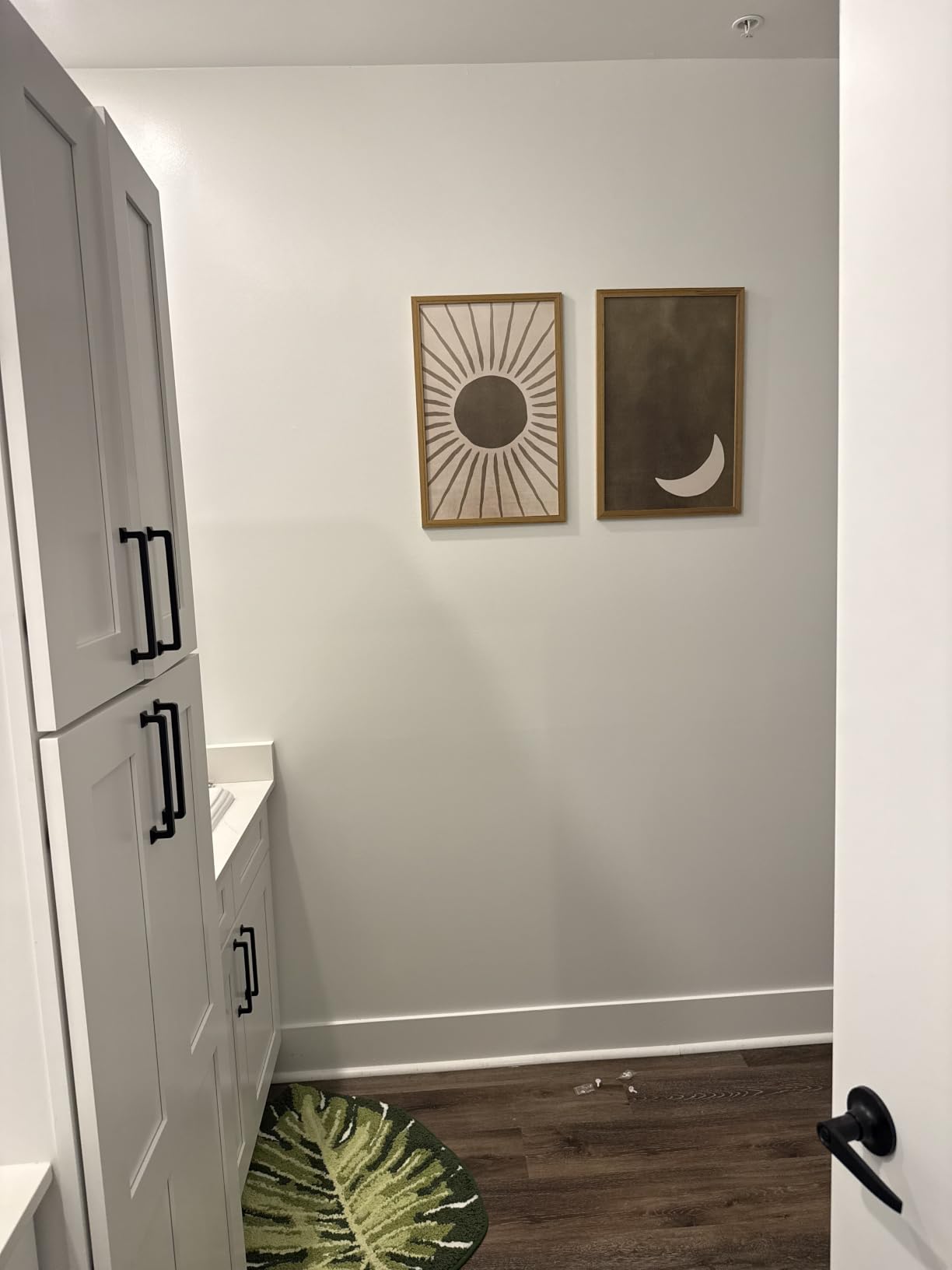 Framed Sage Green Japanese Canvas Wall Art Set of 2, Minimalist Moon and Birds Pictures Wall Decor, Neutral Landscape Artwork Paintings Prints Zen Home Decor for Living Room Bedroom Office 12x16 inch customer photo 2