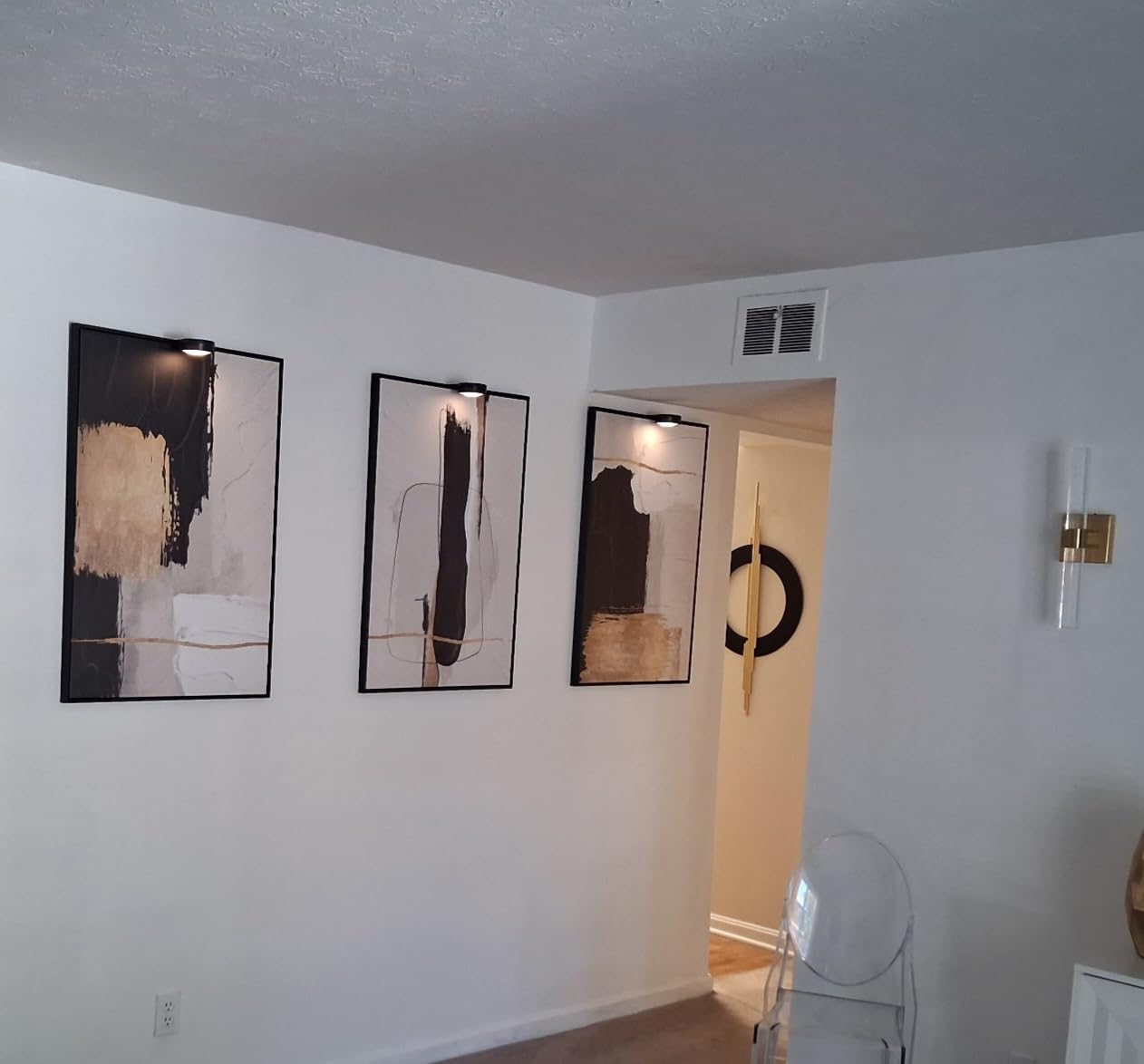 Extra Large Framed Black White and Gold Abstract Wall Art for Living Room customer photo 2