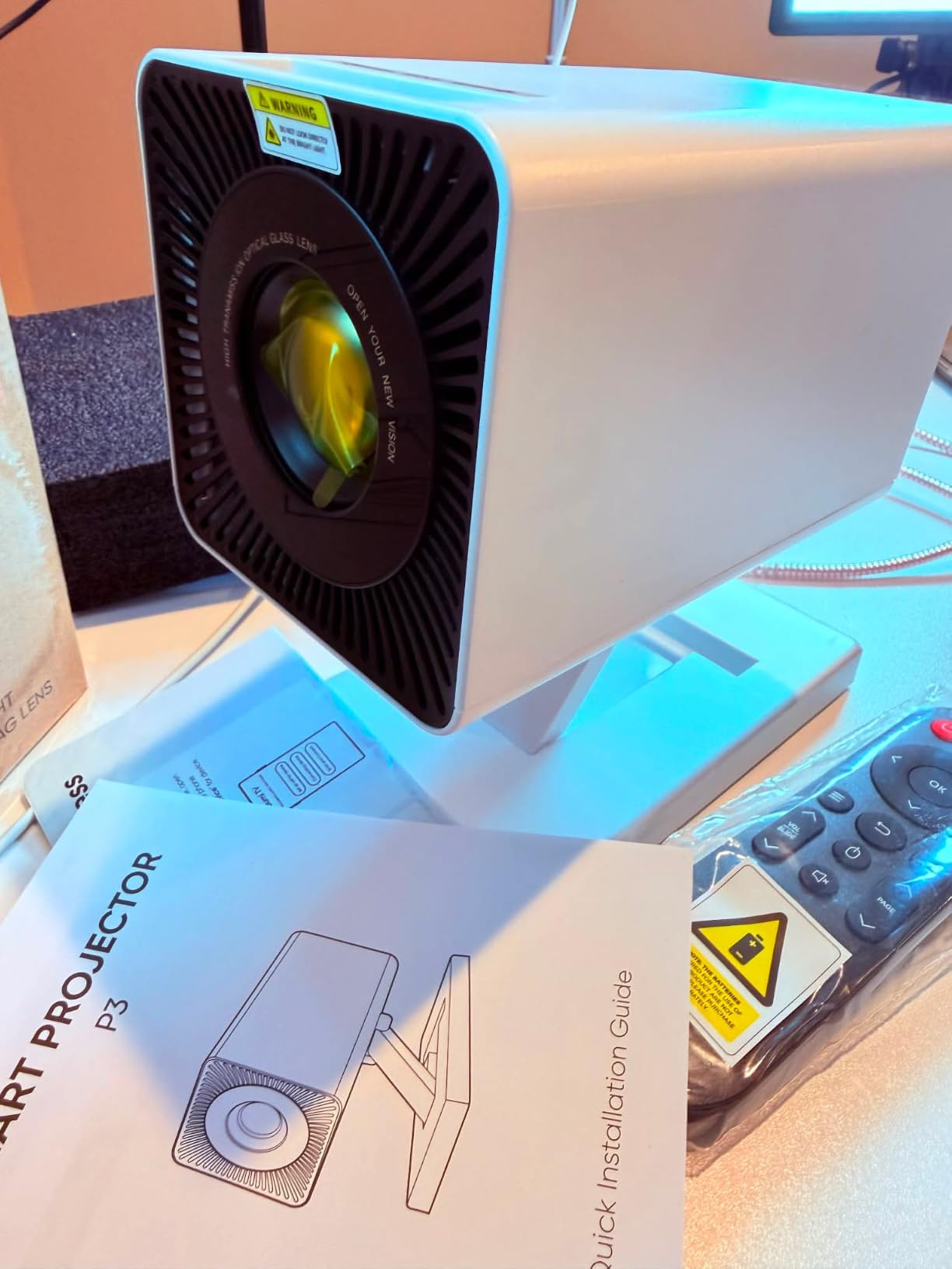 【Built-in APPS】Mini Projector With Wifi And Bluetooth, 1080P 4K Support Portable Projector, Movie Projector for Bedroom, Compatible with Smartphones/TV Stick/iPad/PS5/Laptop/HDMI/USB customer photo 1