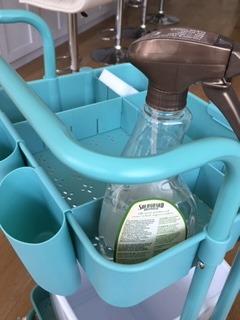 ALVOROG 3 Tier Metal Rolling Cart with Drawer,Wood Top,Pegboards,Khaki customer photo 1