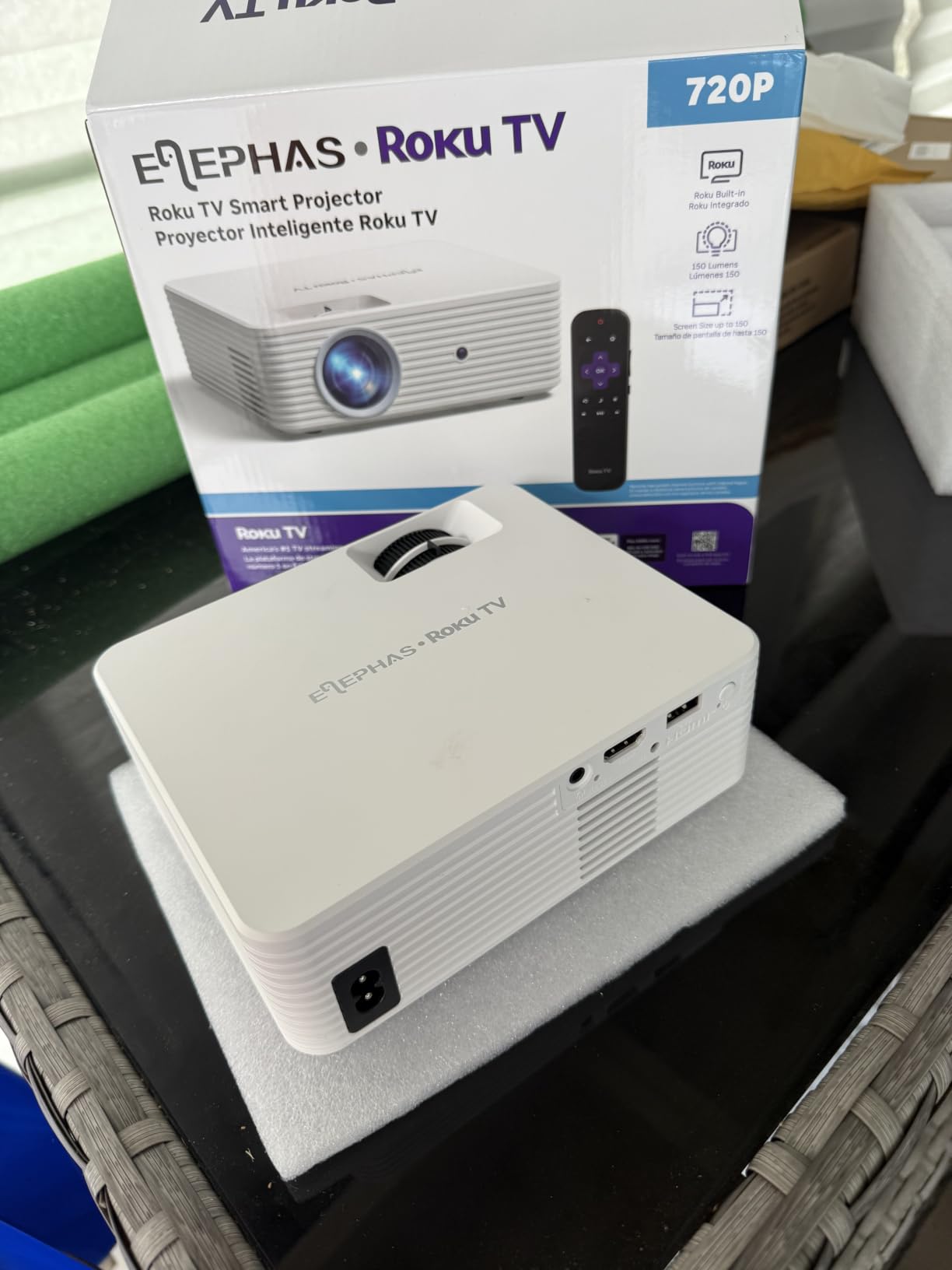 ELEPHAS Roku TV Smart Projector with Wi-Fi and Bluetooth customer photo 1