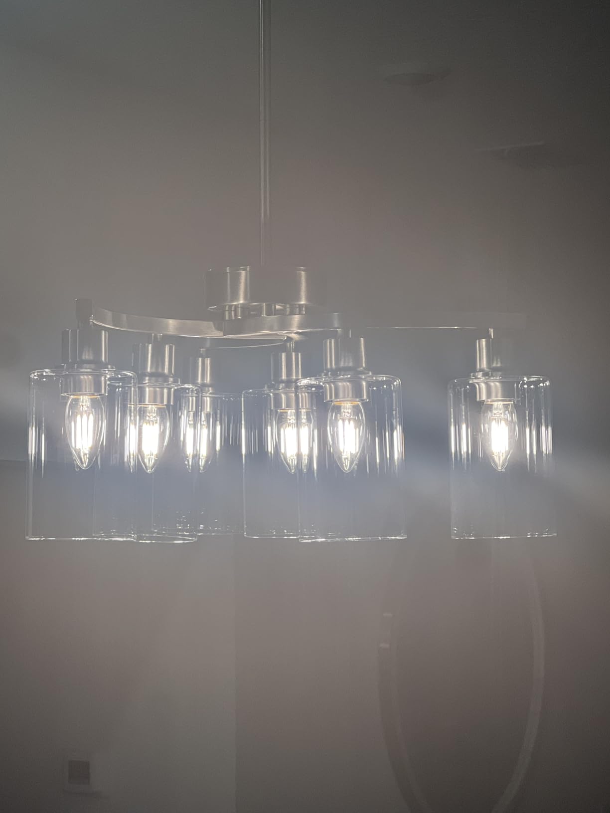 CNRATYE 6-Light Black Crystal Chandelier, Farmhouse Dining Room Chandelier customer photo 1