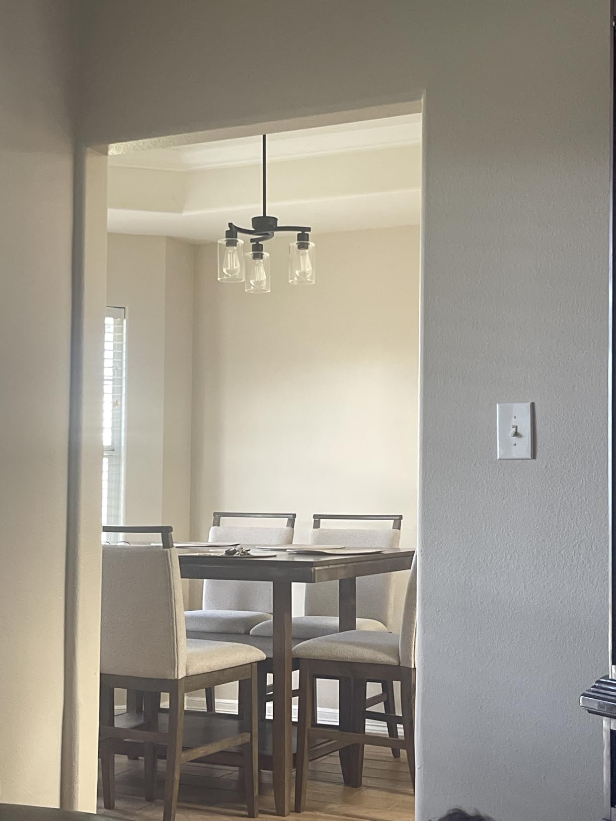 CNRATYE 6-Light Black Crystal Chandelier, Farmhouse Dining Room Chandelier customer photo 2