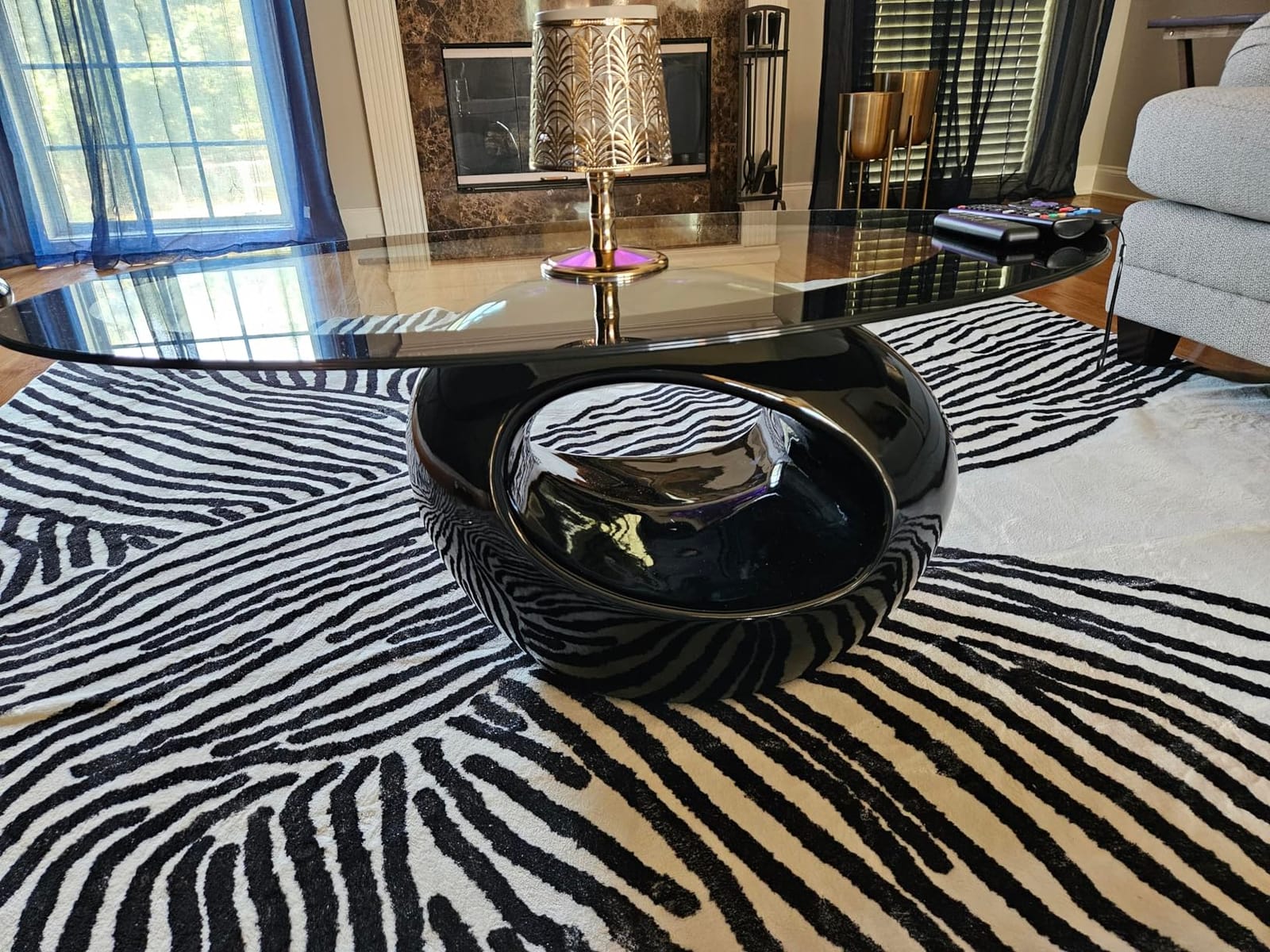 Irregular Cloud Coffee Table with Storage Drawer, Modern Center Tables customer photo 1