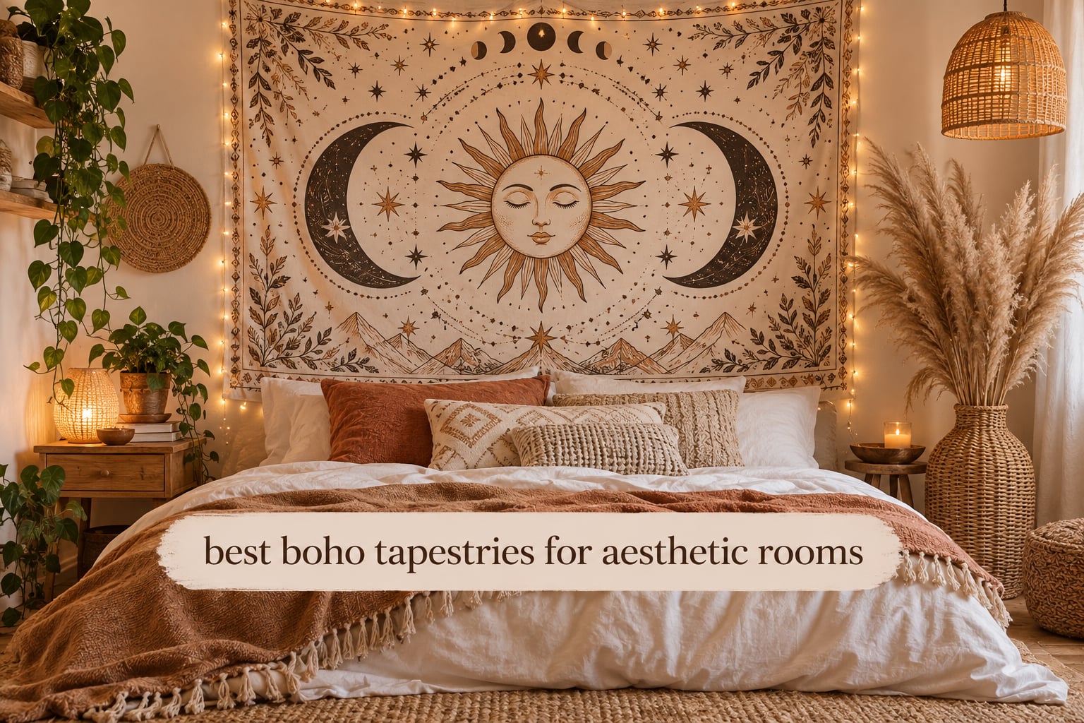 best boho tapestries for aesthetic rooms