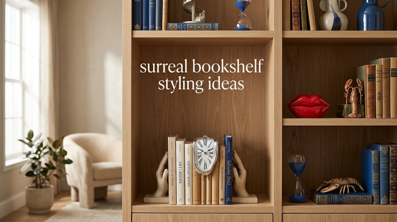 surreal bookshelf styling ideas