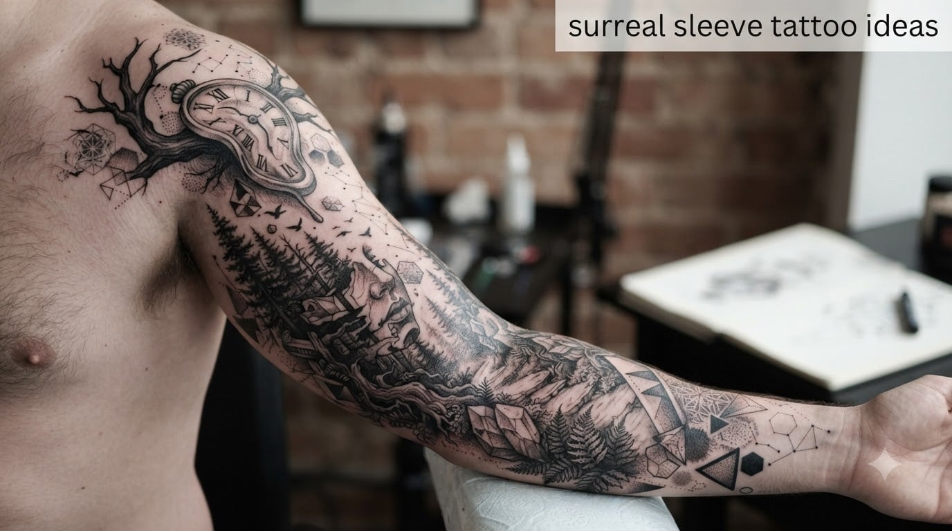 surreal sleeve tattoo ideas