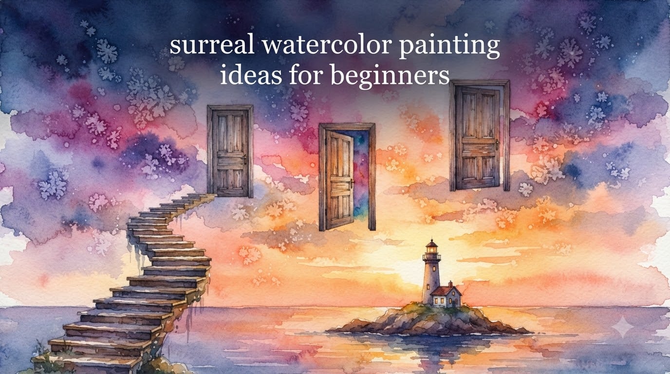 surreal watercolor painting ideas for beginners