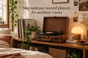 best suitcase record players for aesthetic rooms