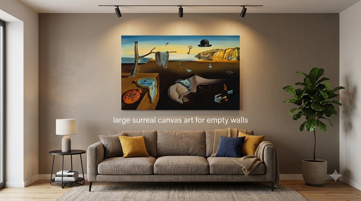 large surreal canvas art for empty walls