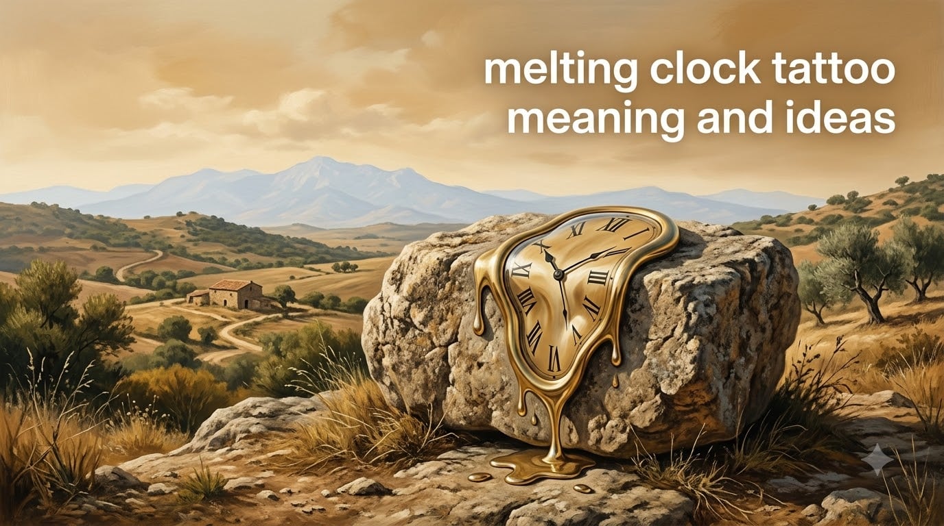 melting clock tattoo meaning and ideas