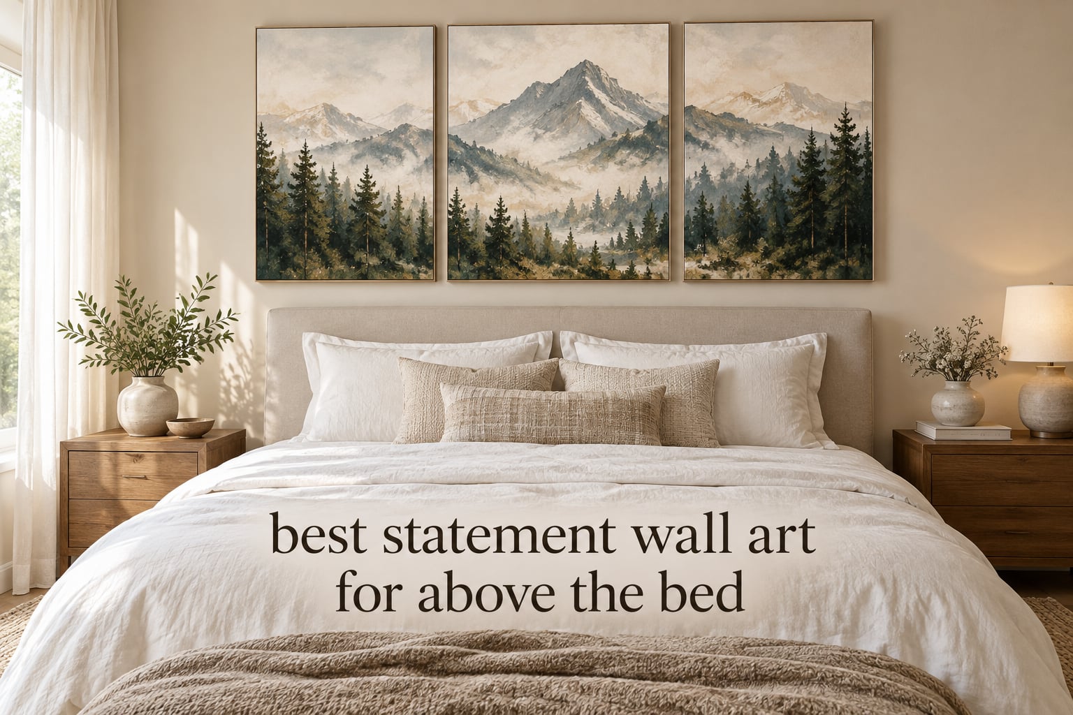 best statement wall art for above the bed