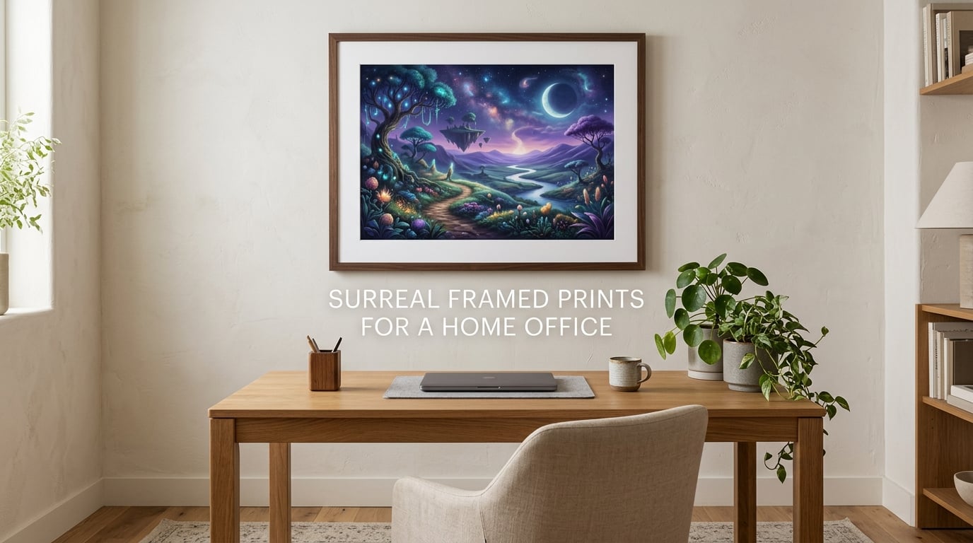 surreal framed prints for a home office