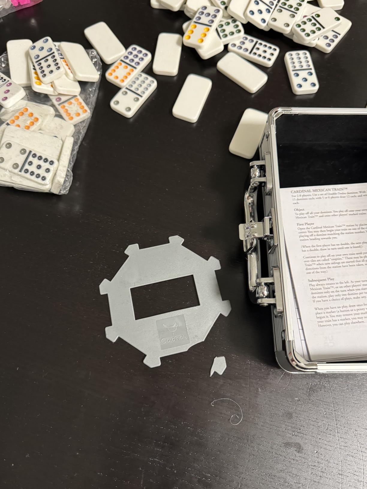 Spin Master Games Mexican Train Dominoes Set in Metal Case Classic Game customer photo 1