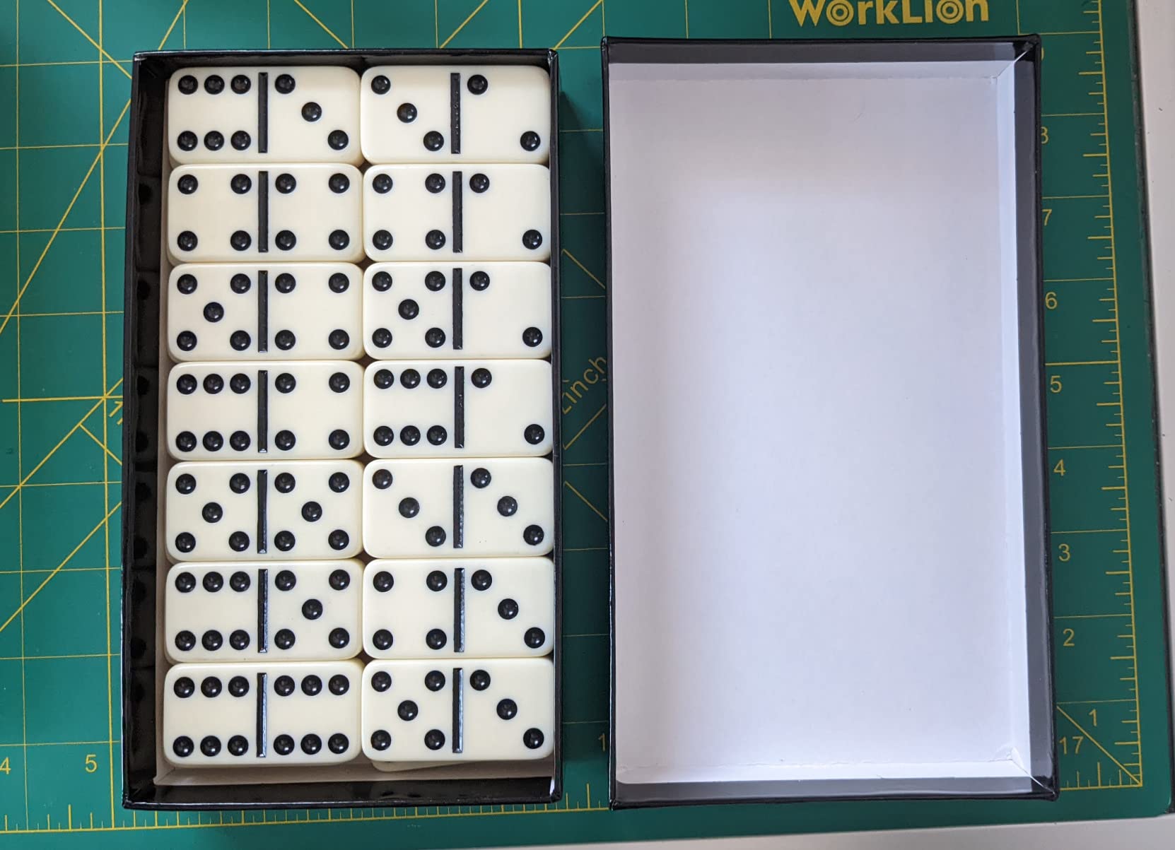 CHH Black/Cream Color Double 6 Jumbo Size Domino Tiles – Premium Set of 28 Ivory Dominoes – Classic Family Game in Cardboard Box customer photo 1
