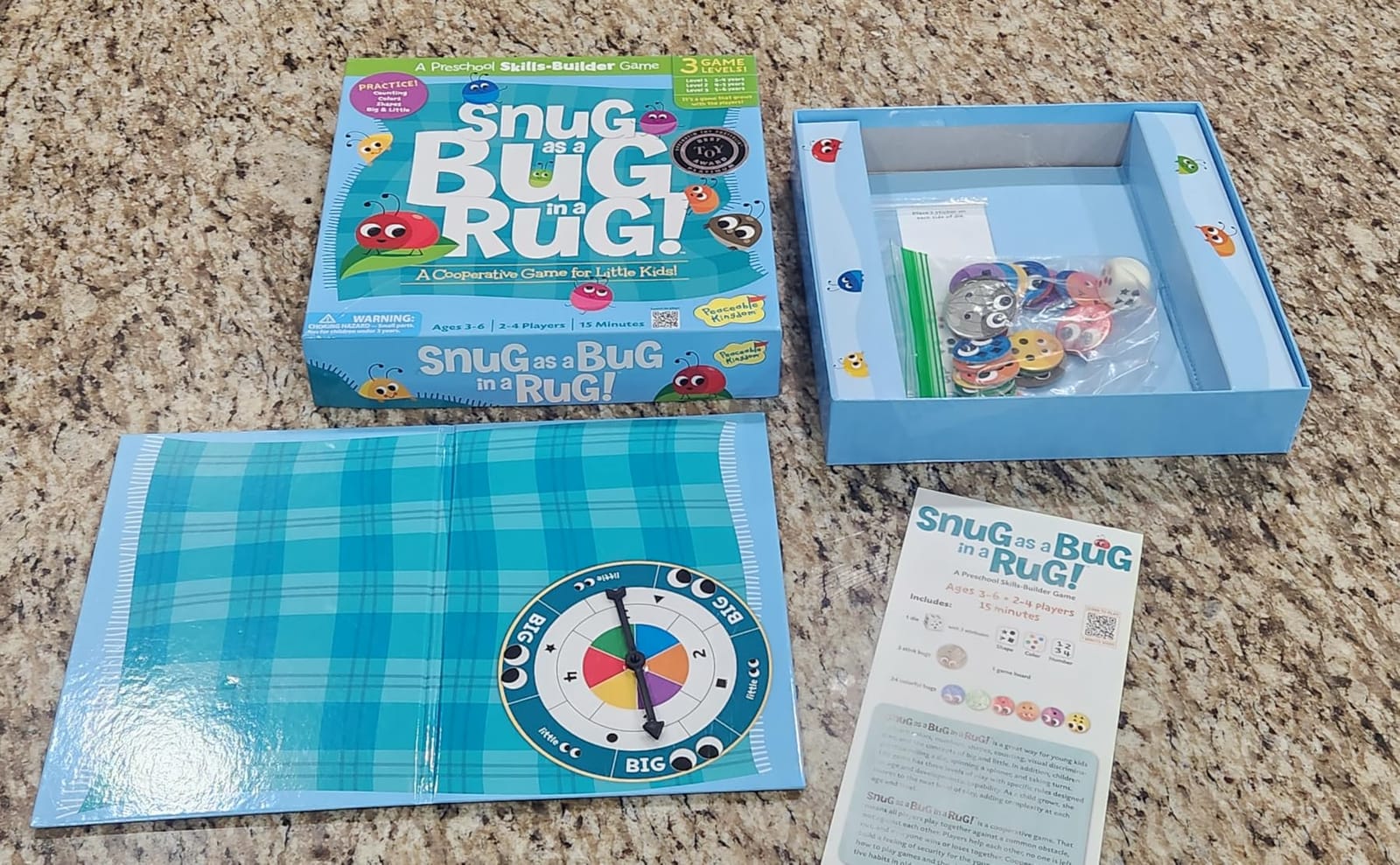 Peaceable Kingdom Snug as a Bug in a Rug Award Winning Cooperative Preschool Skills Builder Game for 2 to 4 Kids ages 3+ customer photo 2