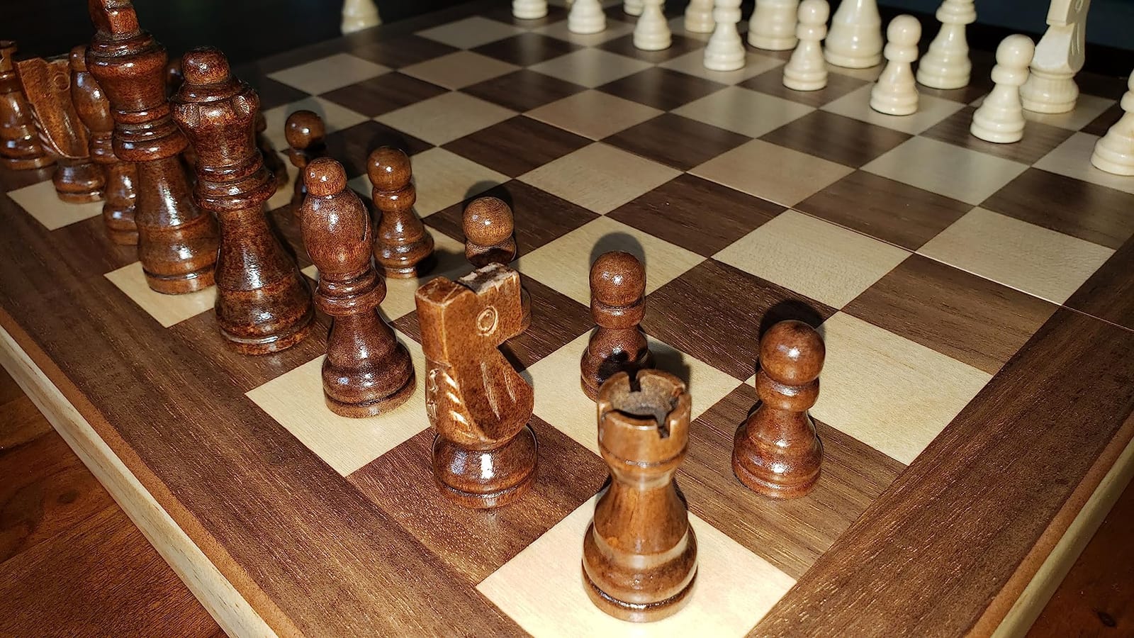 Chess Armory 15 Inch Magnetic Wooden Chess Set with Folding Board customer photo 2