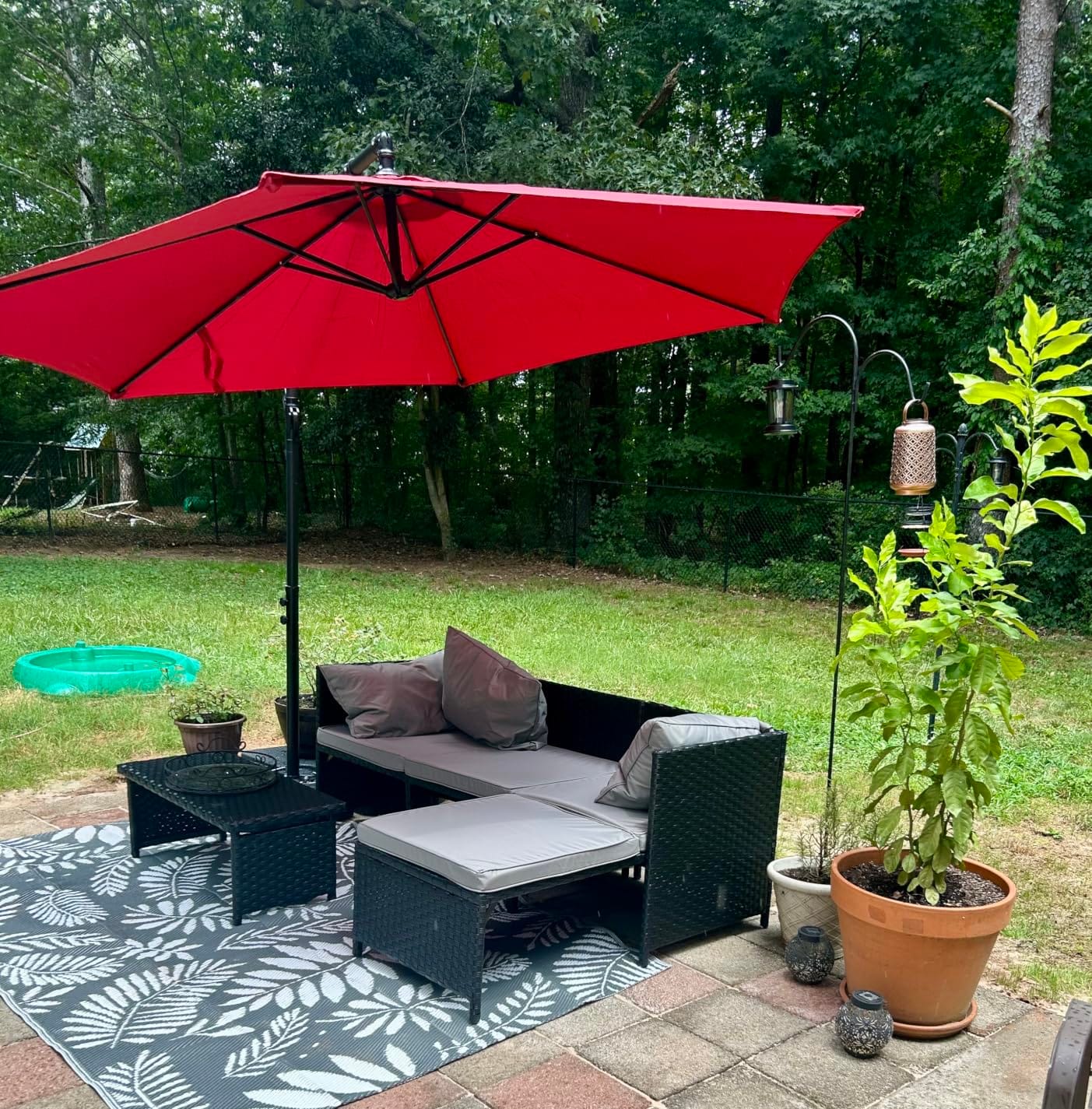 Valita 3-Piece Outdoor PE Rattan Furniture Set Patio Black Wicker Conversation Loveseat Sofa Sectional Couch Khaki Cushion customer photo 2