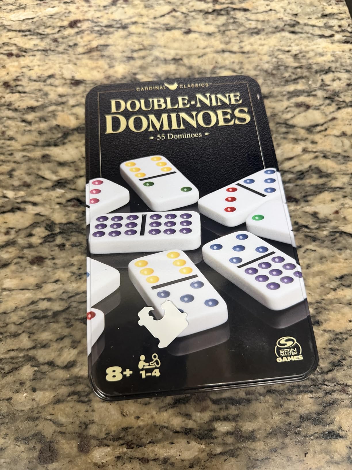 Spin Master Games Double 9 Dominoes Set in Storage Tin Classic Tile Game customer photo 2