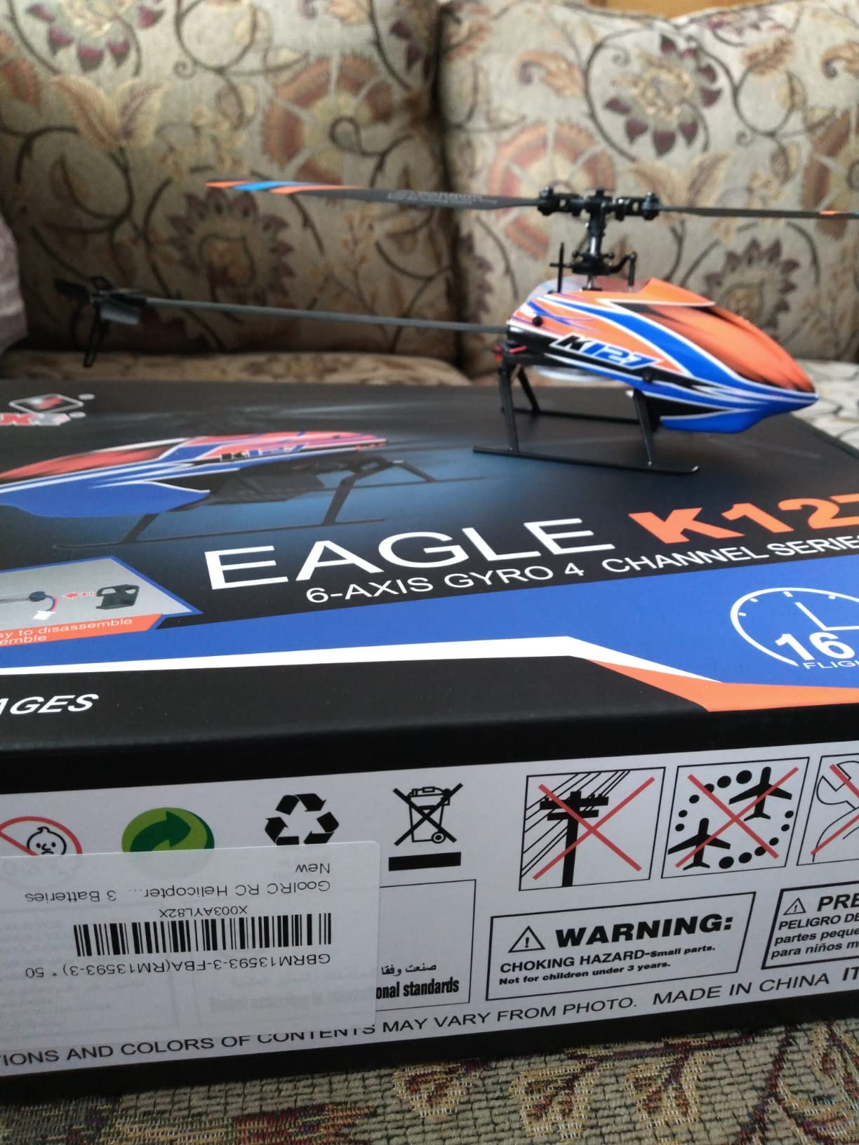 GoolRC RC Helicopter, WLtoys XK K127 Remote Control Helicopter, 4 Channel RC Aircraft with 6-Axis Gyro, Altitude Hold, One Key Take Off/Landing, Easy to Fly for Beginners, Include 3 Batteries customer photo 1