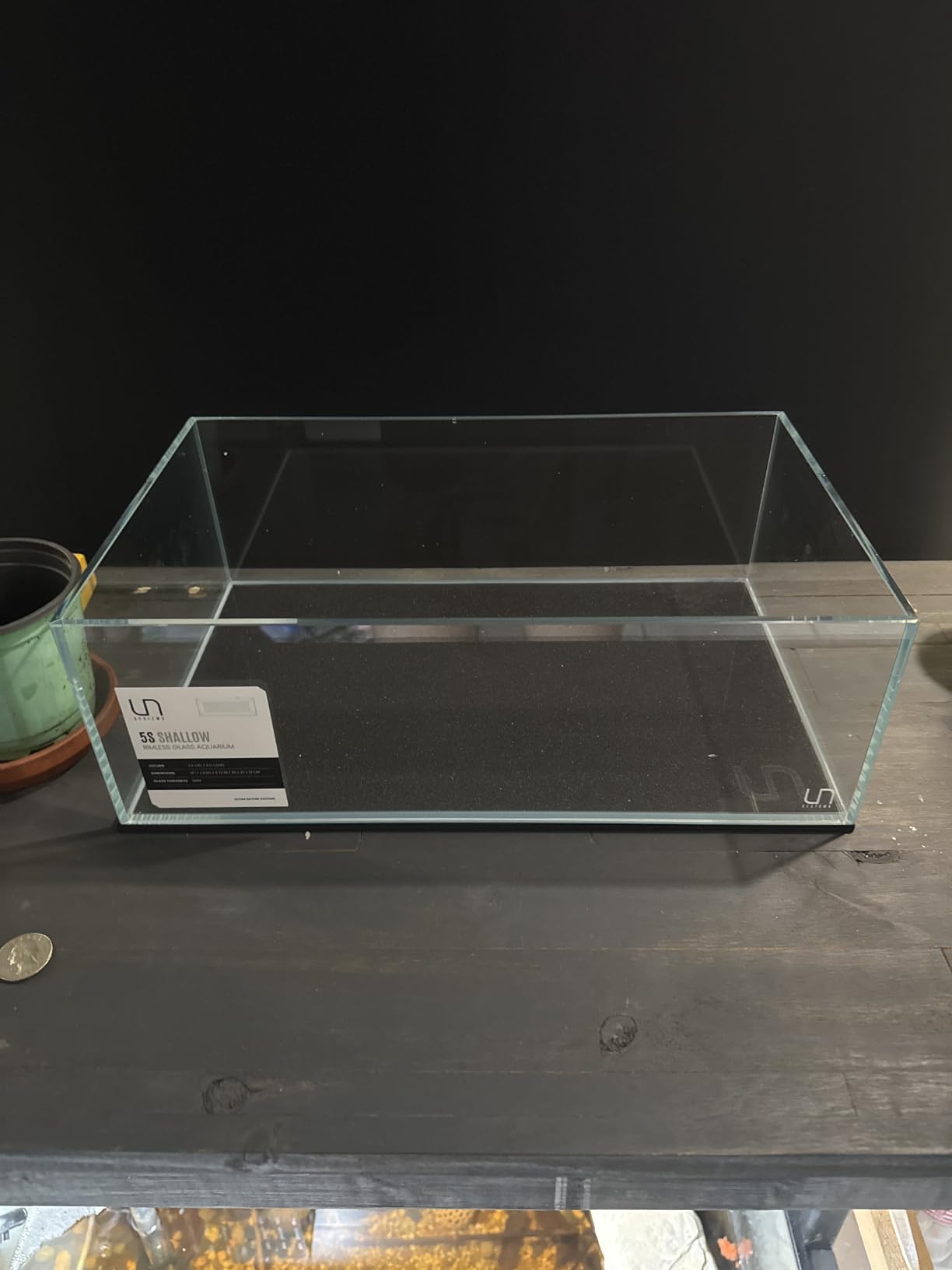 UNS Ultra Clear Rimless Tank - 16.9GAL | 64L - 15.74x15.74x15.74 | 40x40x40 CM, 6mm Glass Thickness, Leveling Mat Included - Low Iron, High Clarity Fish Tank w/ 45° Mitered Edge - [40C] customer photo 2