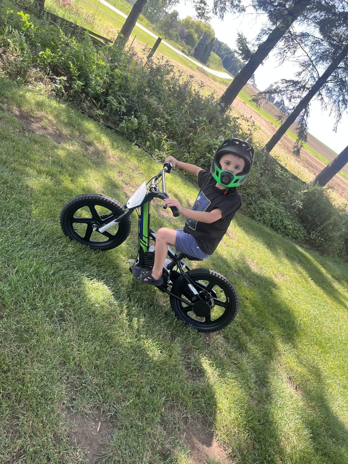Lightweight Electric Dirt Bike for Kids, 170/340W Electric Motorcycle Up to 10/12MPH, 24V Detachable Battery, Hand-Operated Dual Brakes Electric Balance Bike for Ages 3-6/5-12 customer photo 2
