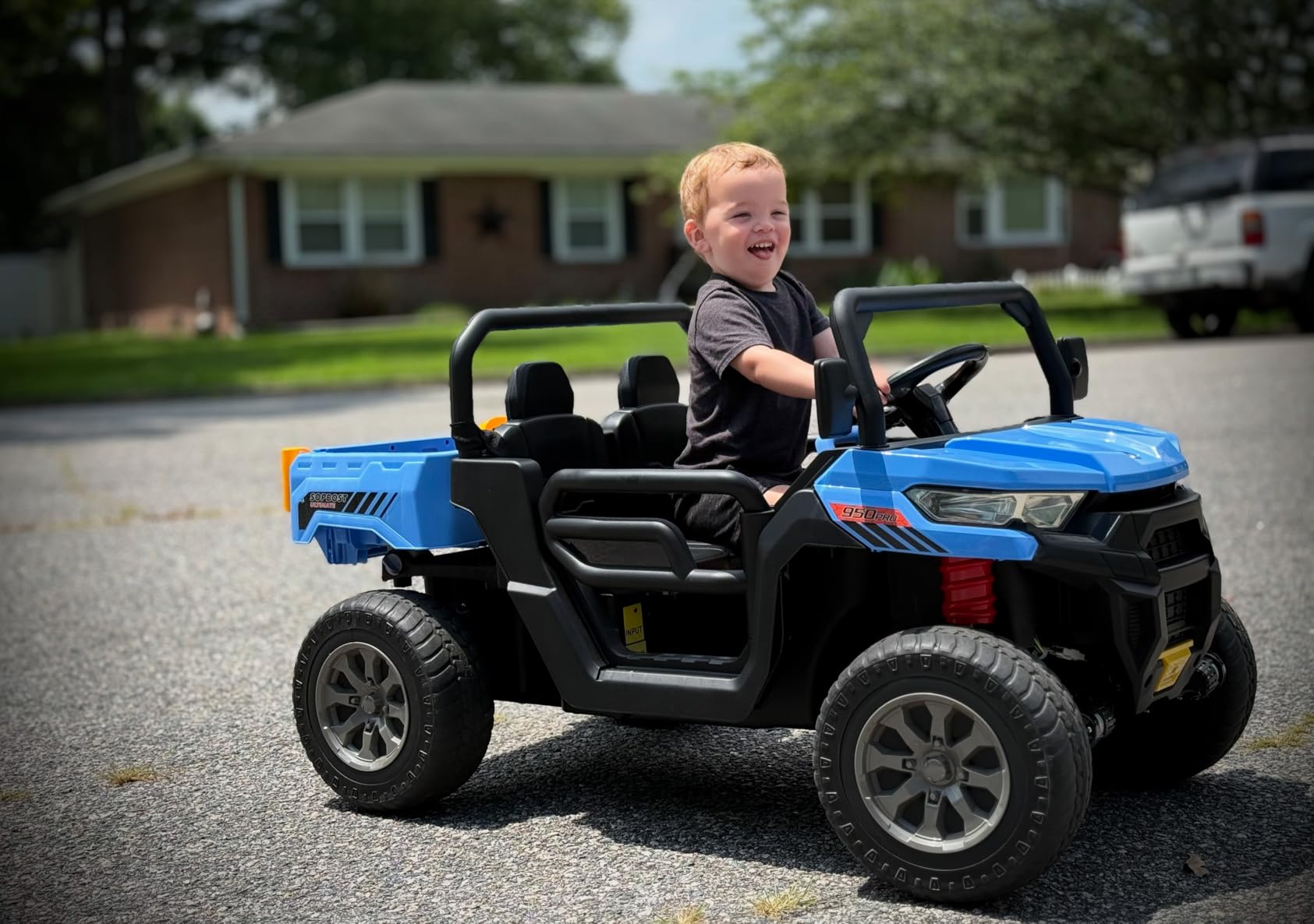 24V Ride on Toys for Kids 4-8, 2 Seater Electric Car with Dump Bed, Green customer photo 1