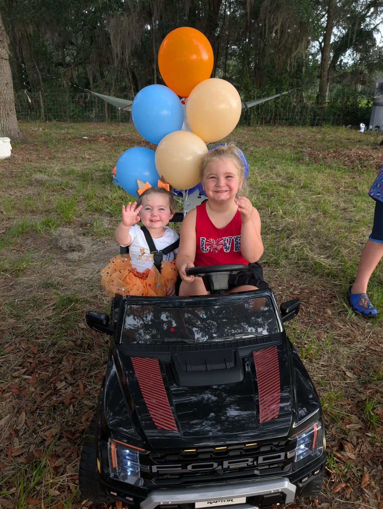 First Ride On 24V Ride on Toys for Big Kids, Licensed Ford F-150 Raptor 2 Seater Ride on Car w/Remote Control, Electric Car w/Power Pedal & Durable Wheels, LED Lights, Music, Metal Suspension (Black) customer photo 2
