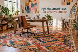 best statement rugs for creative studios