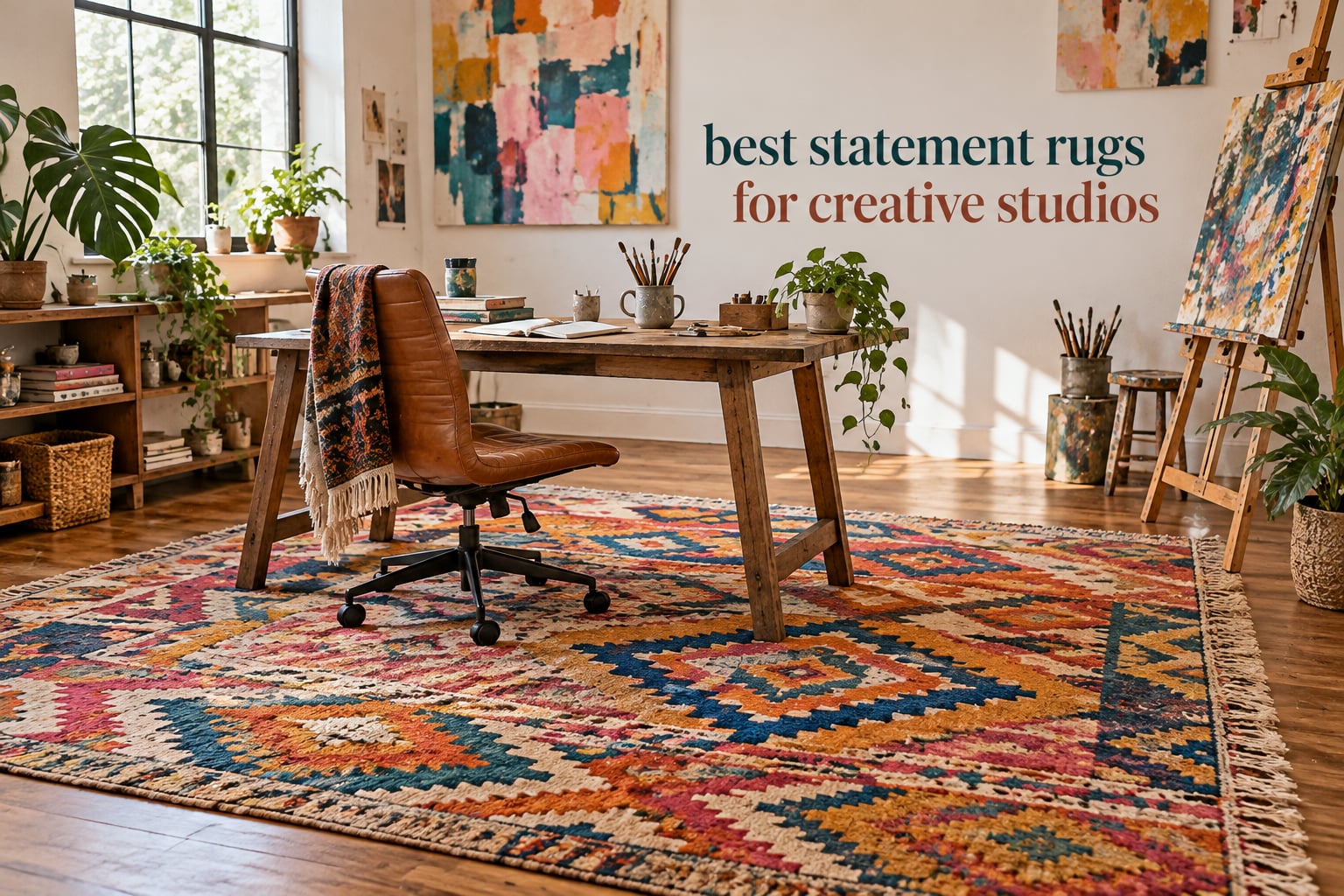 best statement rugs for creative studios