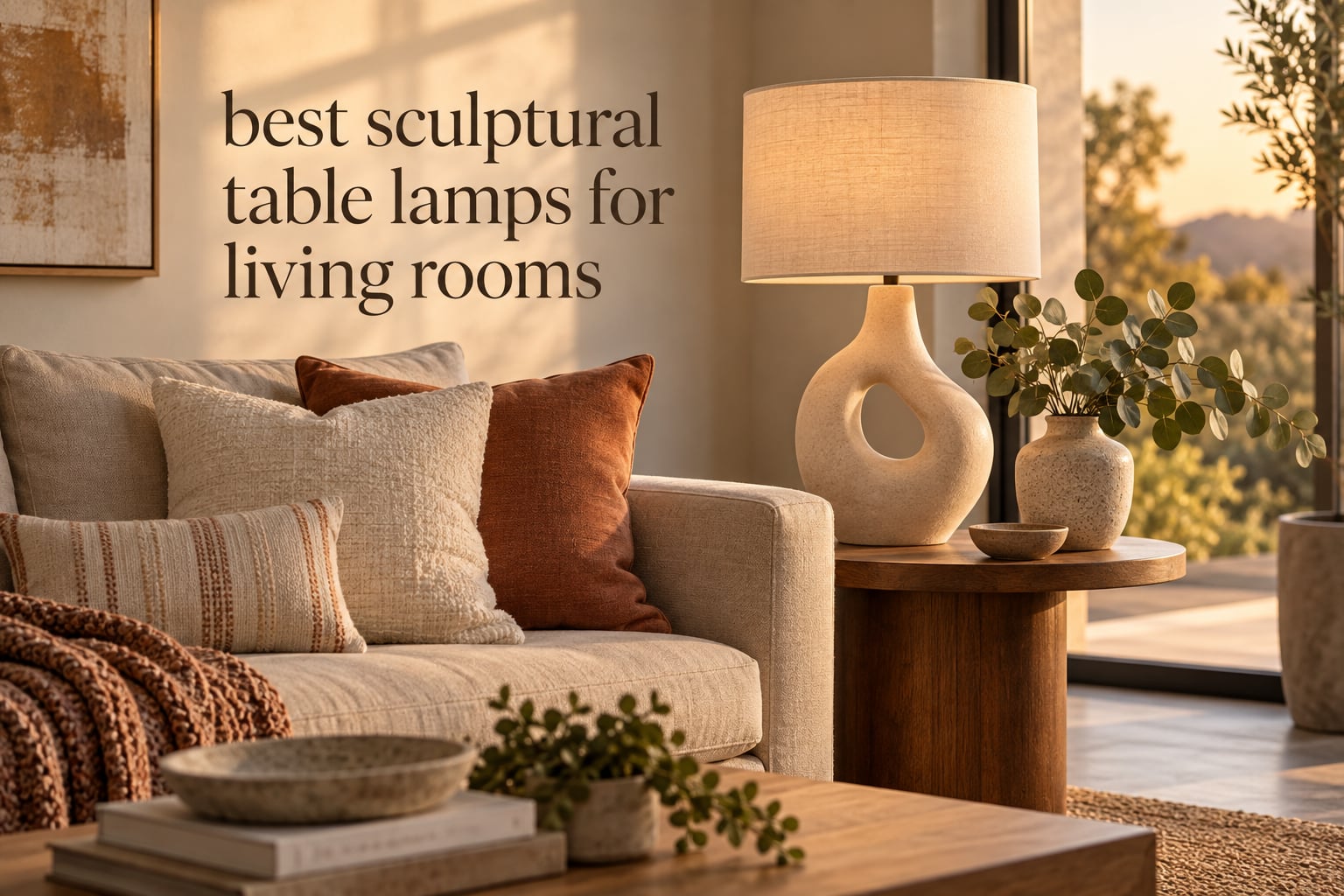 best sculptural table lamps for living rooms